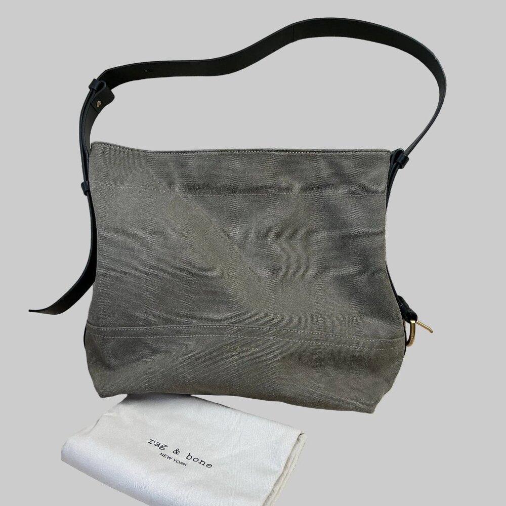 Rag and Bone brown canvas bag with leather trim, LIKE NEW!